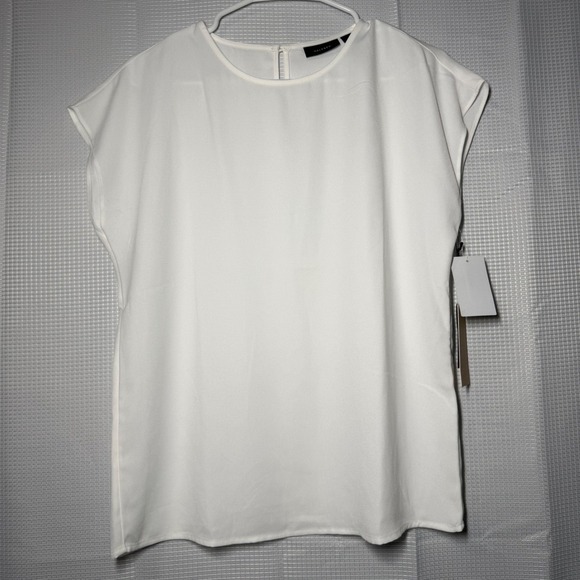 Halogen Tops - Halogen Cap Sleeve Blouse XS Ivory Cloud Keyhole Back‎ HA410535MI